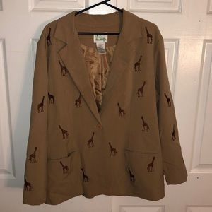 Embroidered Giraffe Blazer Jacket/Coat